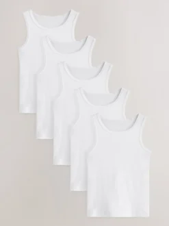 White Vests 5 Pack (1.5-16yrs)