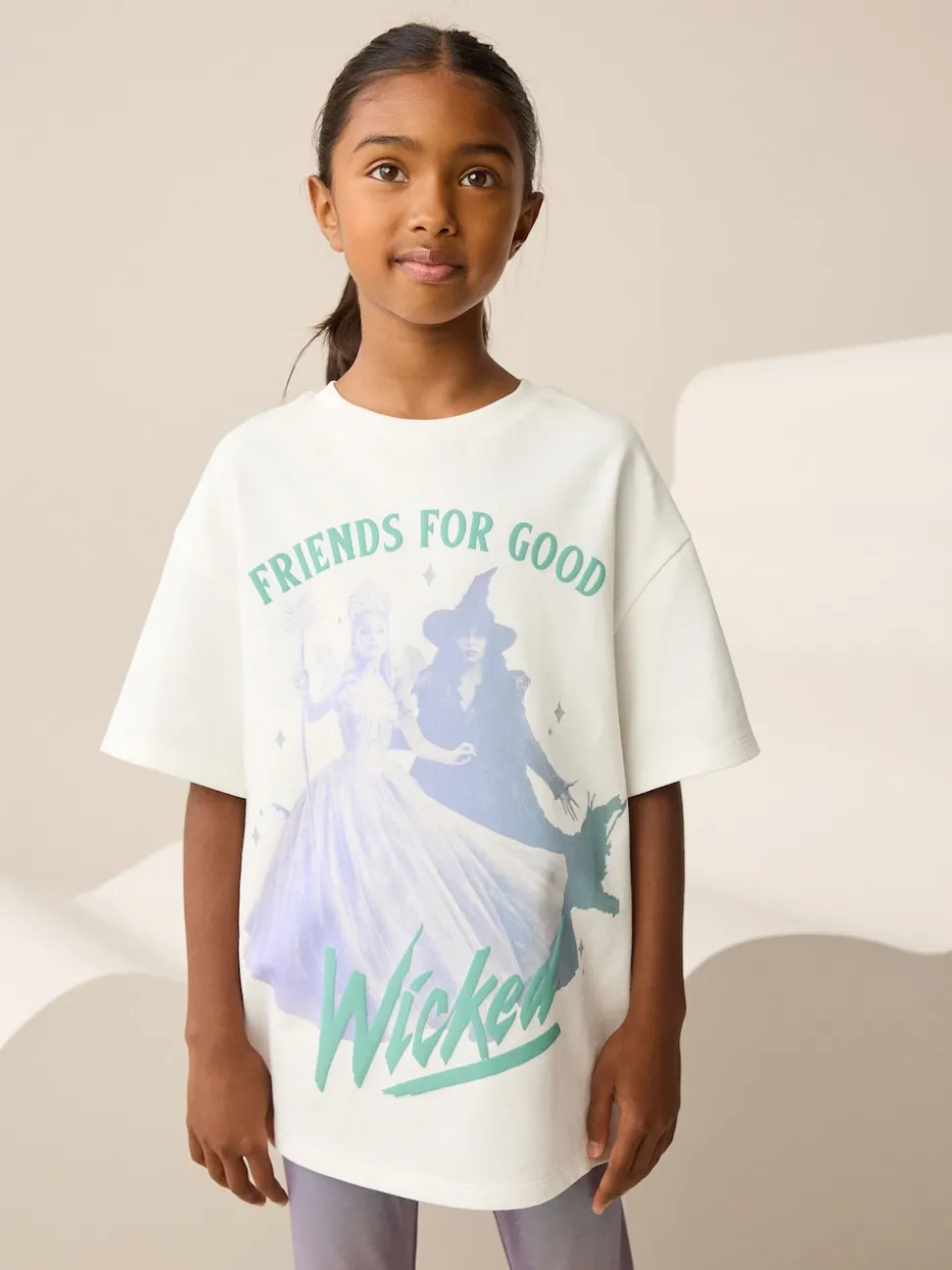 White Wicked Oversized Graphic Print T-Shirt (3-16yrs)
