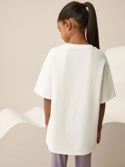 White Wicked Oversized Graphic Print T-Shirt (3-16yrs)