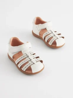 White Wide Fit (G) First Walker Fisherman Shoes