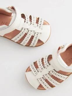 White Wide Fit (G) First Walker Fisherman Shoes