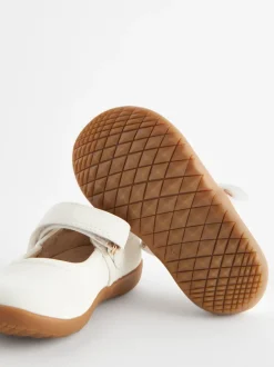 White Wide Fit (G) First Walker Mary Jane Shoes