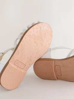 White Wide Fit (G) Fisherman Heart Occasion Sandals