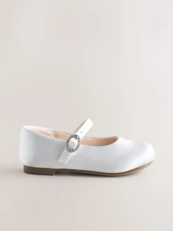White Wide Fit (G) Flower Girl Occasion Mary Jane Shoes