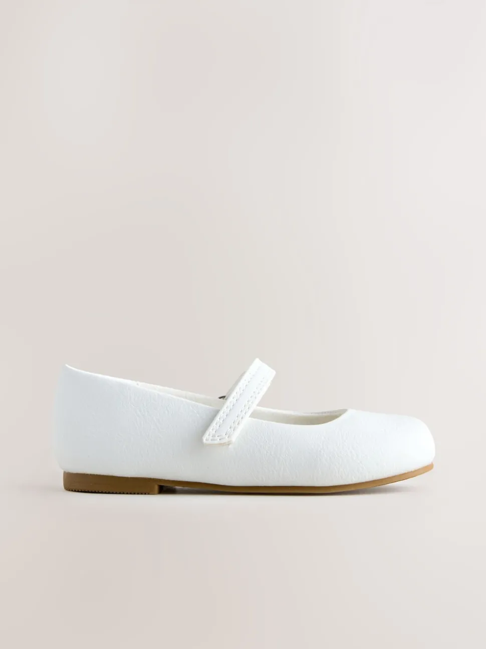 White Wide Fit (G) Mary Jane Touch Fastening Occasion Shoes