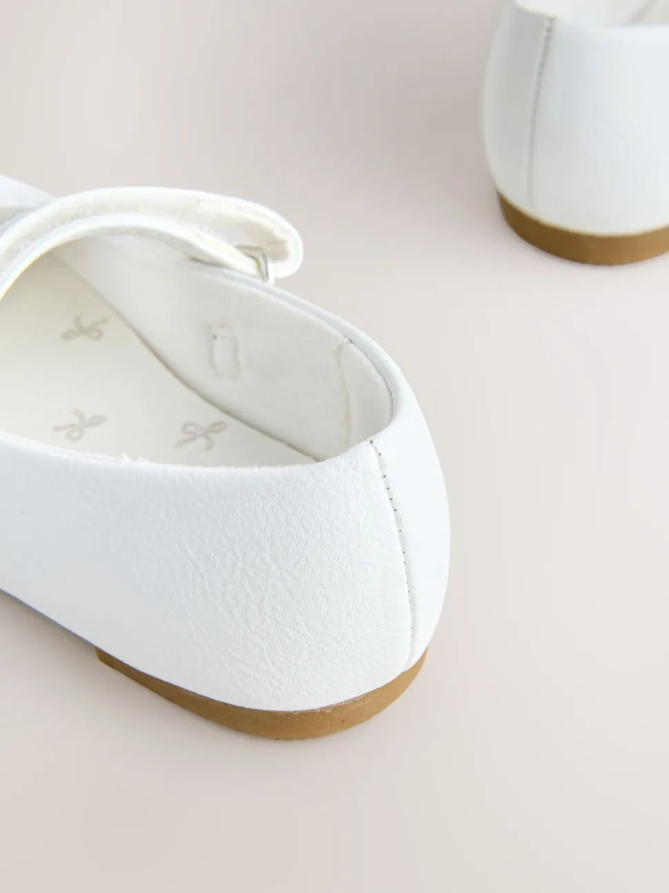 White Wide Fit (G) Mary Jane Touch Fastening Occasion Shoes