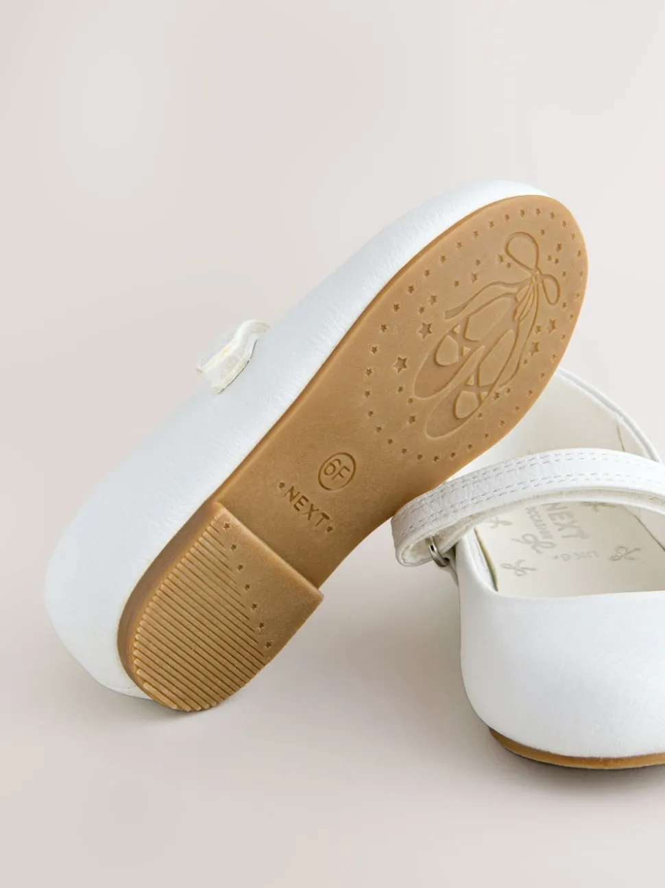 White Wide Fit (G) Mary Jane Touch Fastening Occasion Shoes