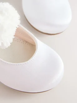 White Wide Fit (G) Satin Flower Girl Occasion Mary Jane Shoes