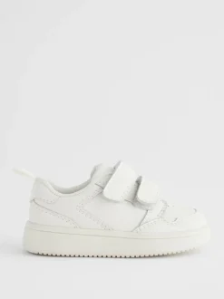 White Wide Fit (G) Touch Fastening Leather First Walker Baby Shoes