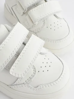 White Wide Fit (G) Touch Fastening Leather First Walker Baby Shoes