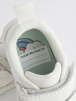 White Wide Fit (G) Touch Fastening Leather First Walker Baby Shoes