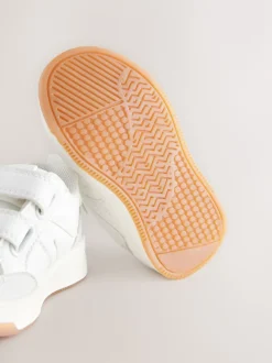 White Wide Fit (G) Touch Fastening Two Strap Trainers