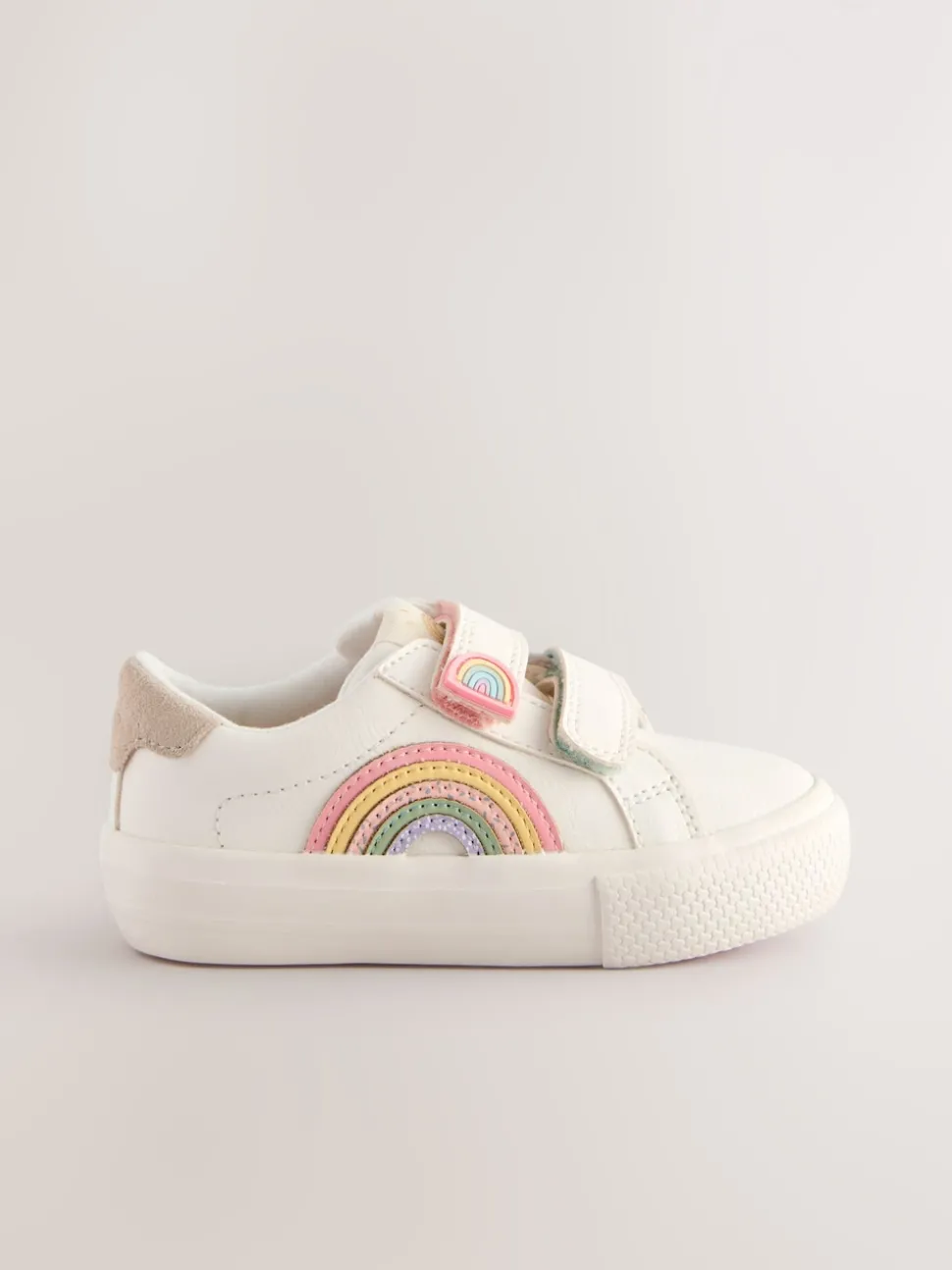 White Wide Fit (G) Touch Fasten Trainers