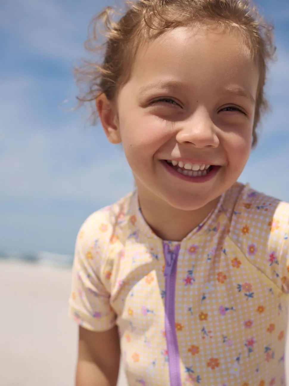 Yellow Gingham Ditsy Sunsafe Swimsuit (3mths-10yrs)