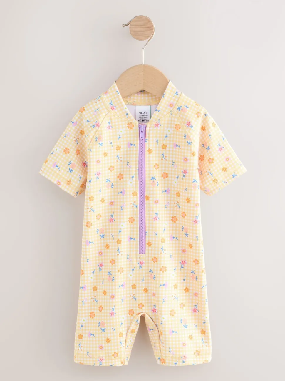 Yellow Gingham Ditsy Sunsafe Swimsuit (3mths-10yrs)