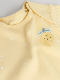 Yellow Lemons 5 Pack Short Sleeve Baby Bodysuits