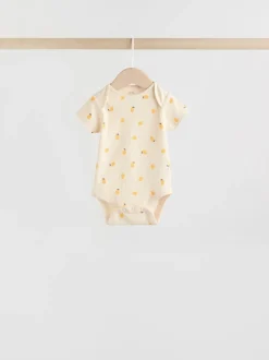 Yellow Lemons 5 Pack Short Sleeve Baby Bodysuits