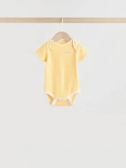Yellow Lemons 5 Pack Short Sleeve Baby Bodysuits