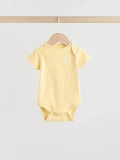 Yellow Lemons 5 Pack Short Sleeve Baby Bodysuits