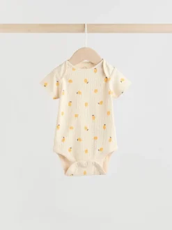 Yellow Lemons 5 Pack Short Sleeve Baby Bodysuits