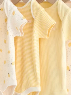 Yellow Lemons 5 Pack Short Sleeve Baby Bodysuits