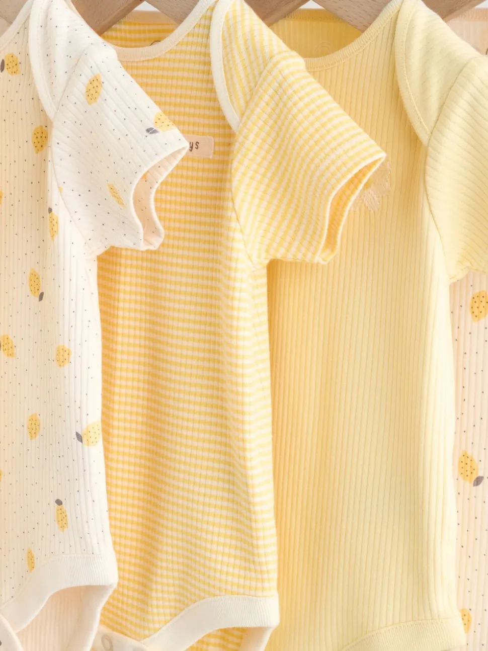 Yellow Lemons 5 Pack Short Sleeve Baby Bodysuits