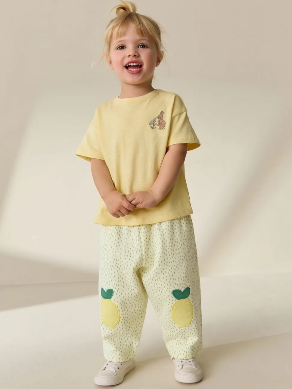Yellow Lemons Embellished Barrel Trousers (3mths-7yrs)