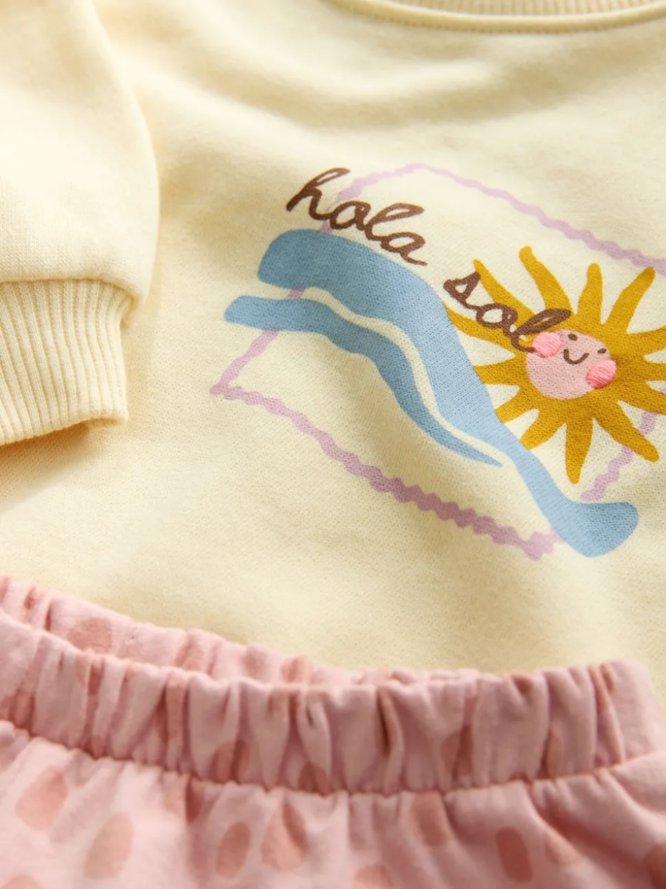 Yellow Animal Print Sweatshirt and Barrel Leg Joggers Set (3mths-7yrs)