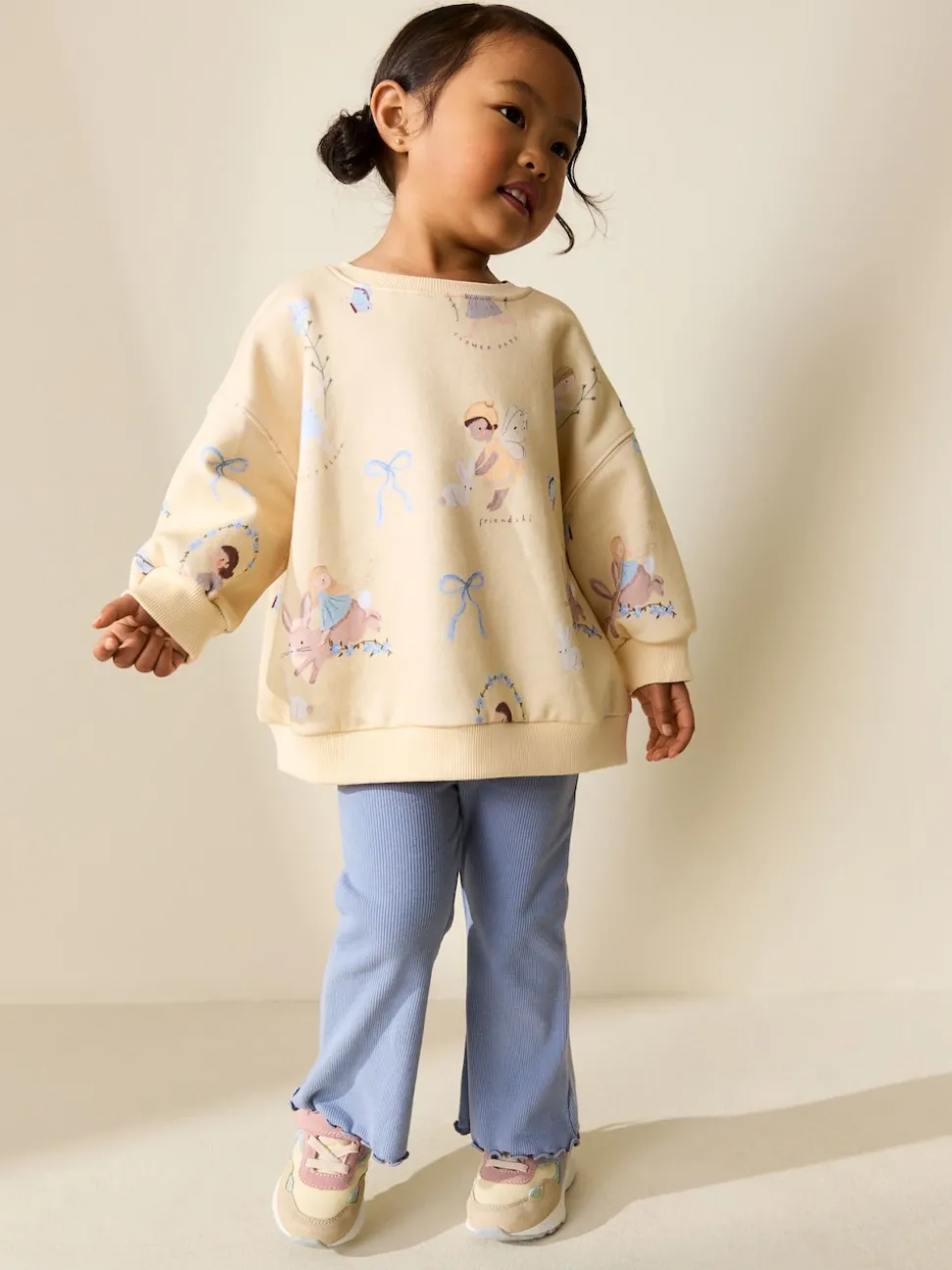 Yellow/Blue Fairy Sweatshirt & Flare Leggings Set (3mths-7yrs)