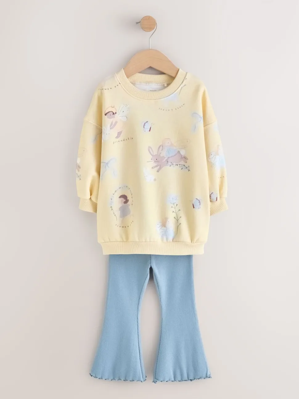 Yellow/Blue Fairy Sweatshirt & Flare Leggings Set (3mths-7yrs)