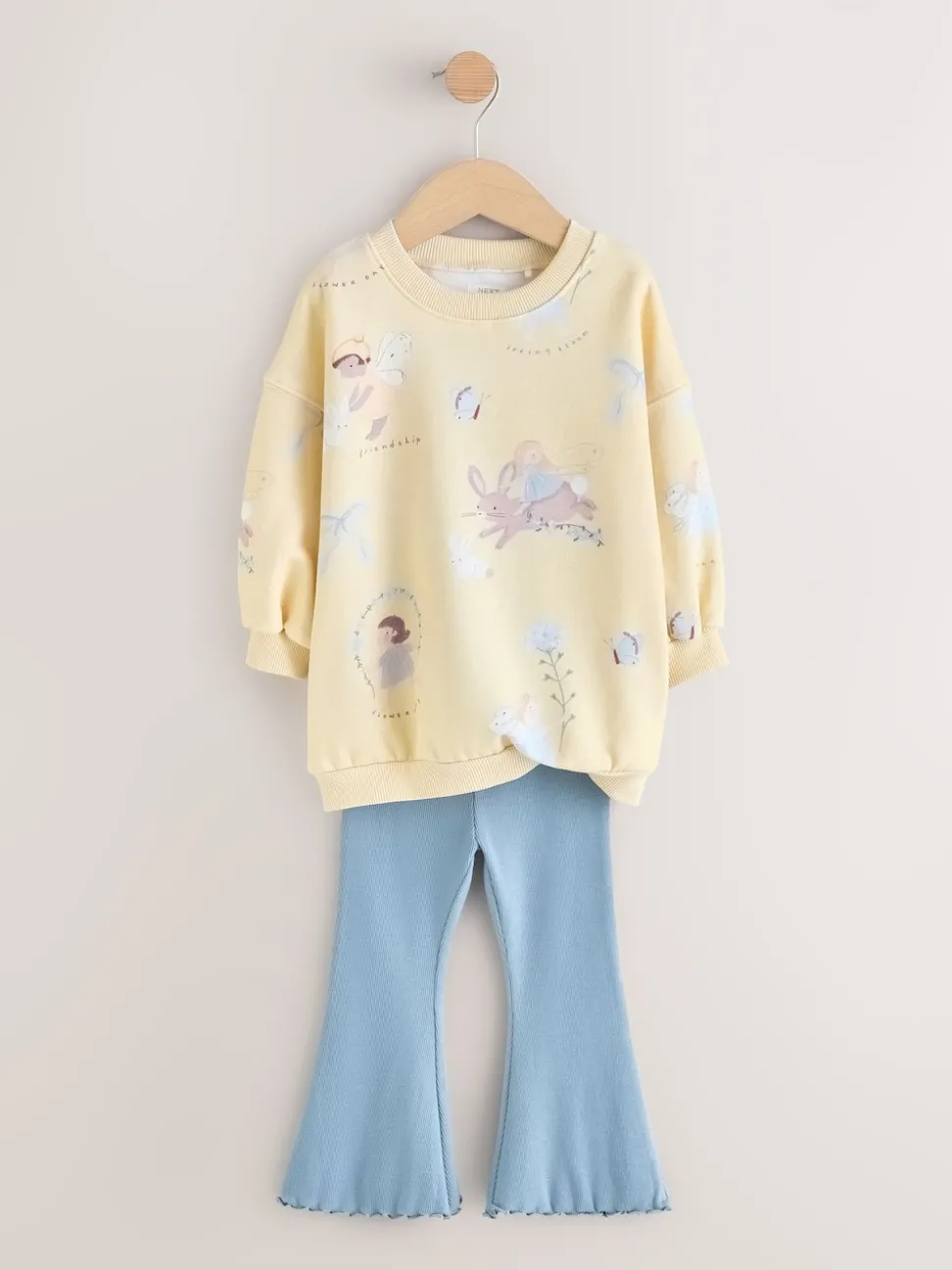 Yellow/Blue Fairy Sweatshirt & Flare Leggings Set (3mths-7yrs)