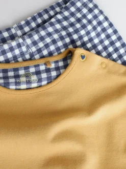 Yellow/Blue Gingham Baby Long Sleeve Top and Leggings Set 2 Piece (0mths-2yrs)