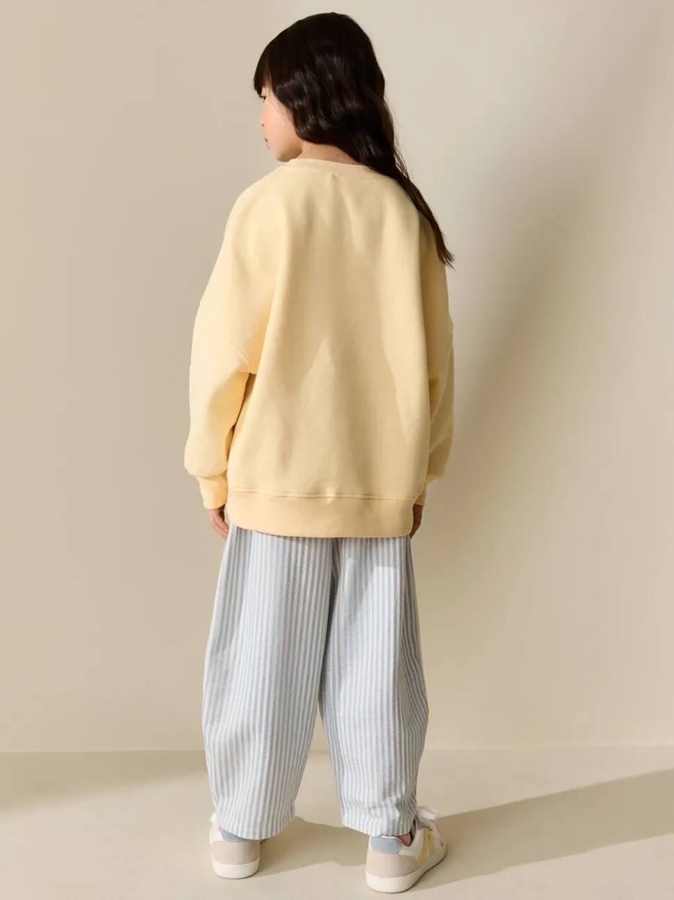 Yellow/Blue Stripe Sweatshirt and Wide Leg Trousers Set (3-16yrs)