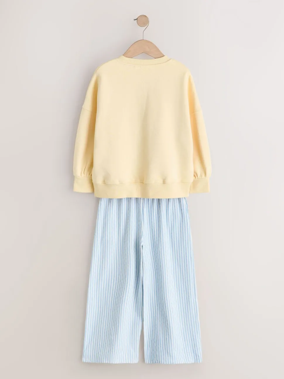 Yellow/Blue Stripe Sweatshirt and Wide Leg Trousers Set (3-16yrs)
