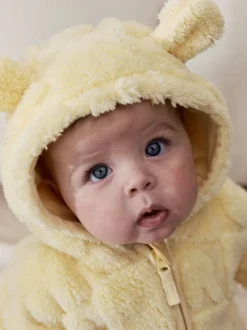 Yellow Bunny Baby Fleece Hooded Zip Jacket (0mths-2yrs)