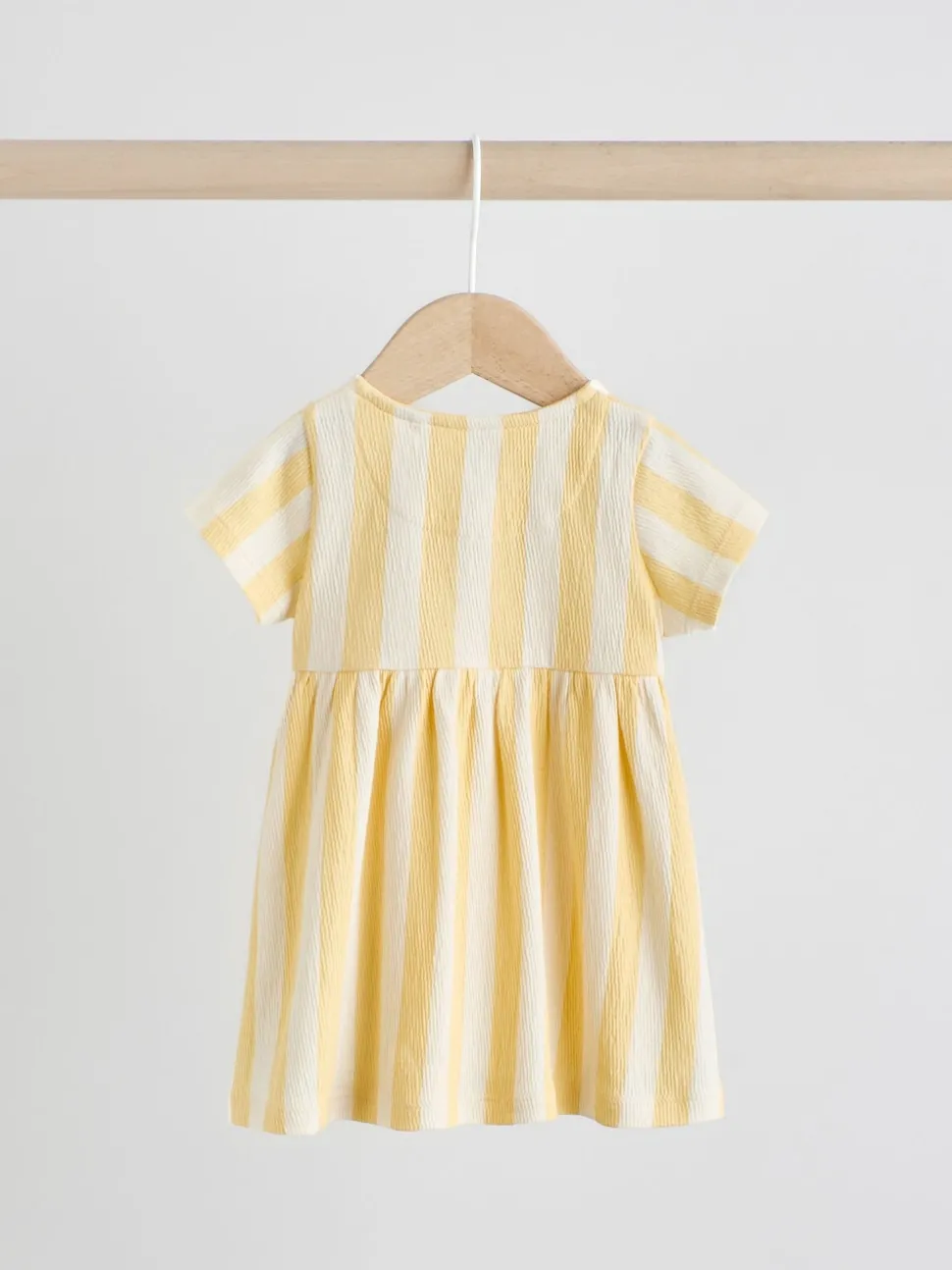 Yellow/Cream Spot/Stripe Baby Short Sleeve Dress 2 Pack (0mths-3yrs)