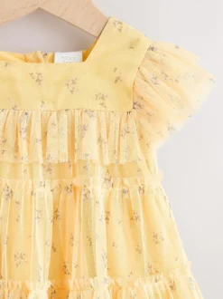 Yellow Ditsy Baby Mesh Dress (0mths-2yrs)