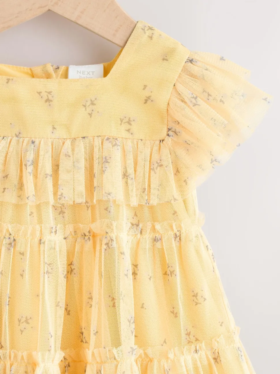 Yellow Ditsy Baby Mesh Dress (0mths-2yrs)