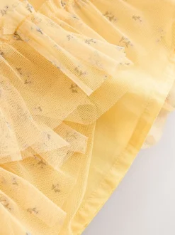 Yellow Ditsy Baby Mesh Dress (0mths-2yrs)