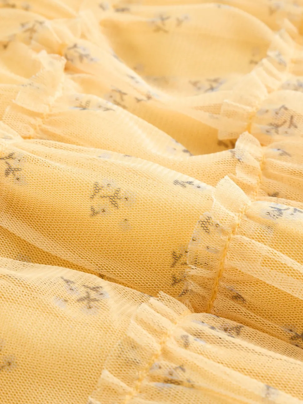 Yellow Ditsy Baby Mesh Dress (0mths-2yrs)