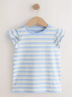 Yellow Ditsy Frill Sleeve T-Shirt 4 Pack (3-16yrs)