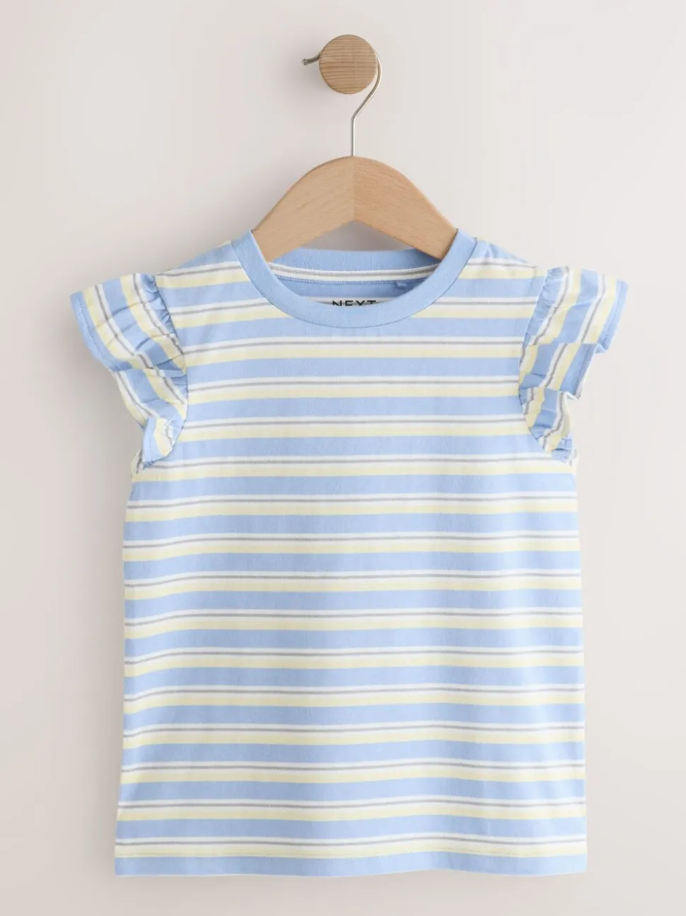Yellow Ditsy Frill Sleeve T-Shirt 4 Pack (3-16yrs)