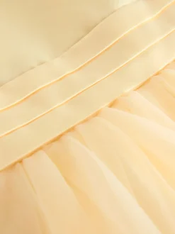 Yellow Flower Girl Bow Dress (3-12yrs)