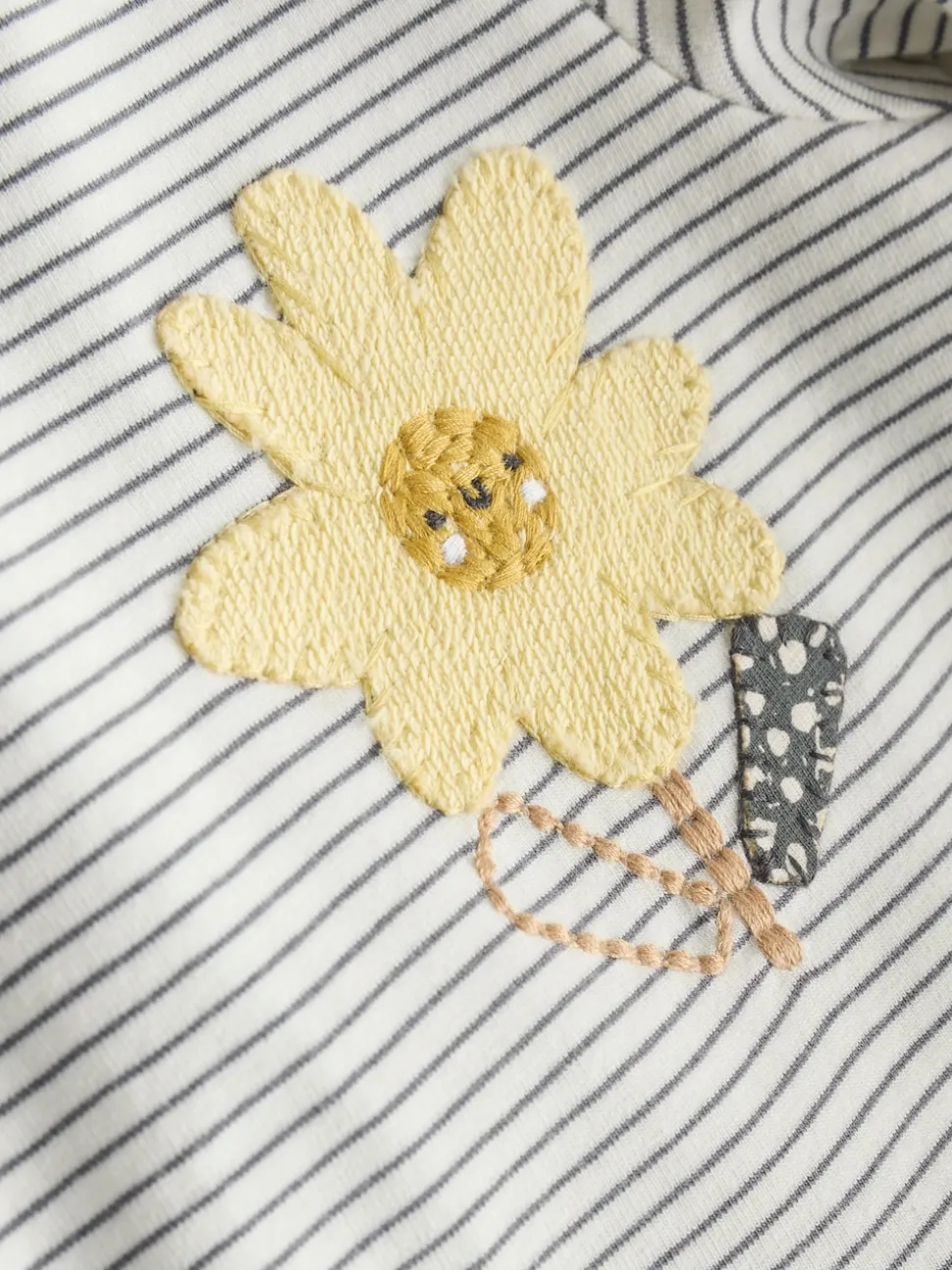 Yellow Flower/ Stripe Long Sleeve Top And Leggings Set 6 Piece (0mths-3yrs)
