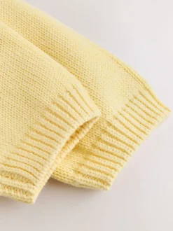 Yellow Heart Pocket Button Through Baby Cardigan (0mths-2yrs)