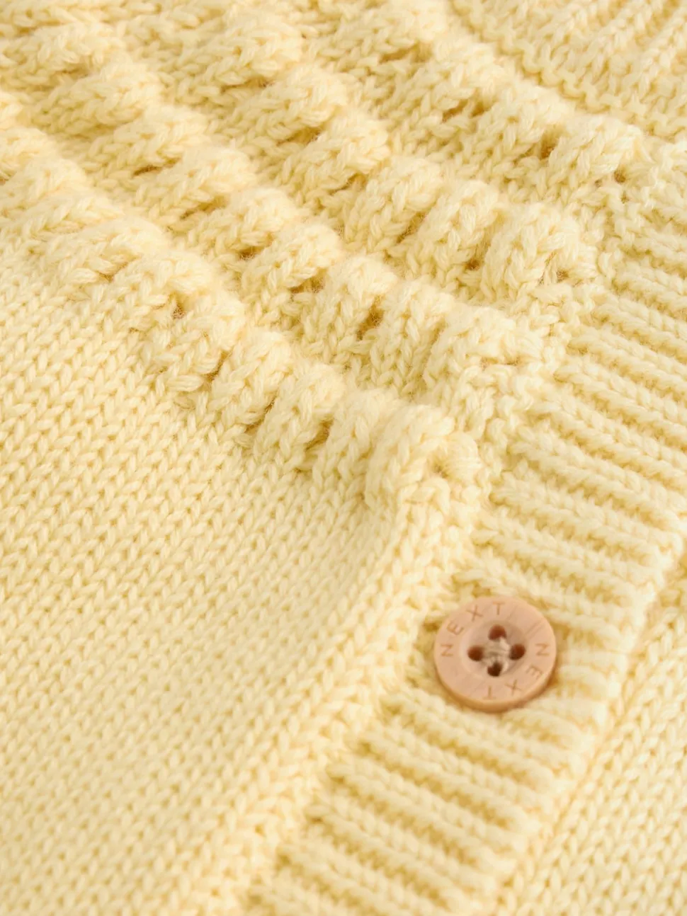 Yellow Heart Pocket Button Through Baby Cardigan (0mths-2yrs)