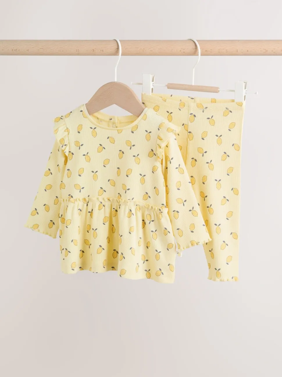 Yellow Lemon Baby Long Sleeve Frill Top And Leggings Set (0mths-2yrs)