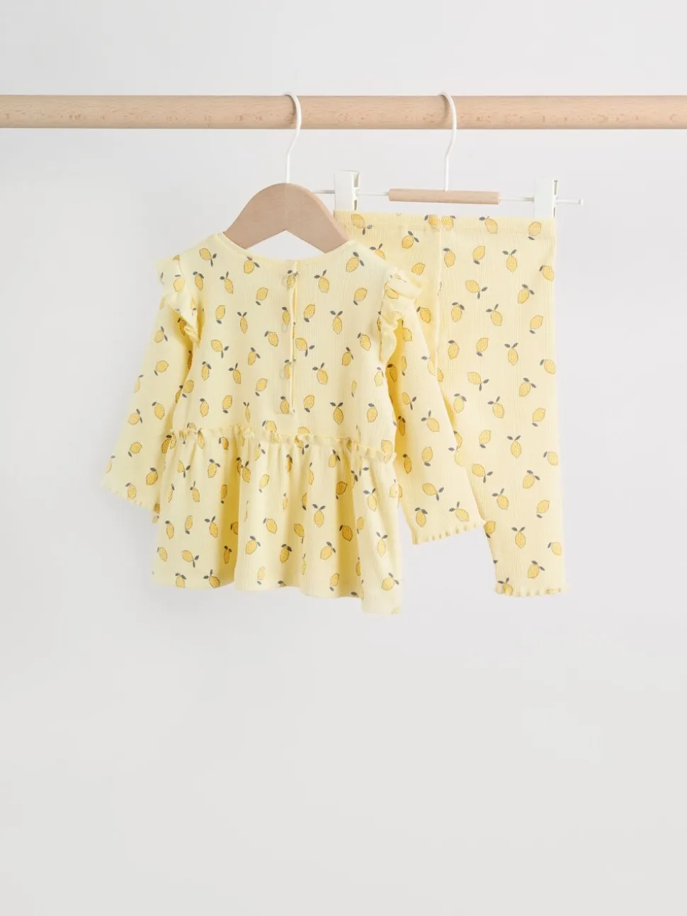 Yellow Lemon Baby Long Sleeve Frill Top And Leggings Set (0mths-2yrs)