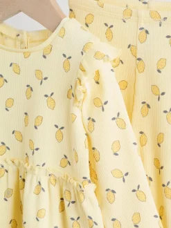 Yellow Lemon Baby Long Sleeve Frill Top And Leggings Set (0mths-2yrs)