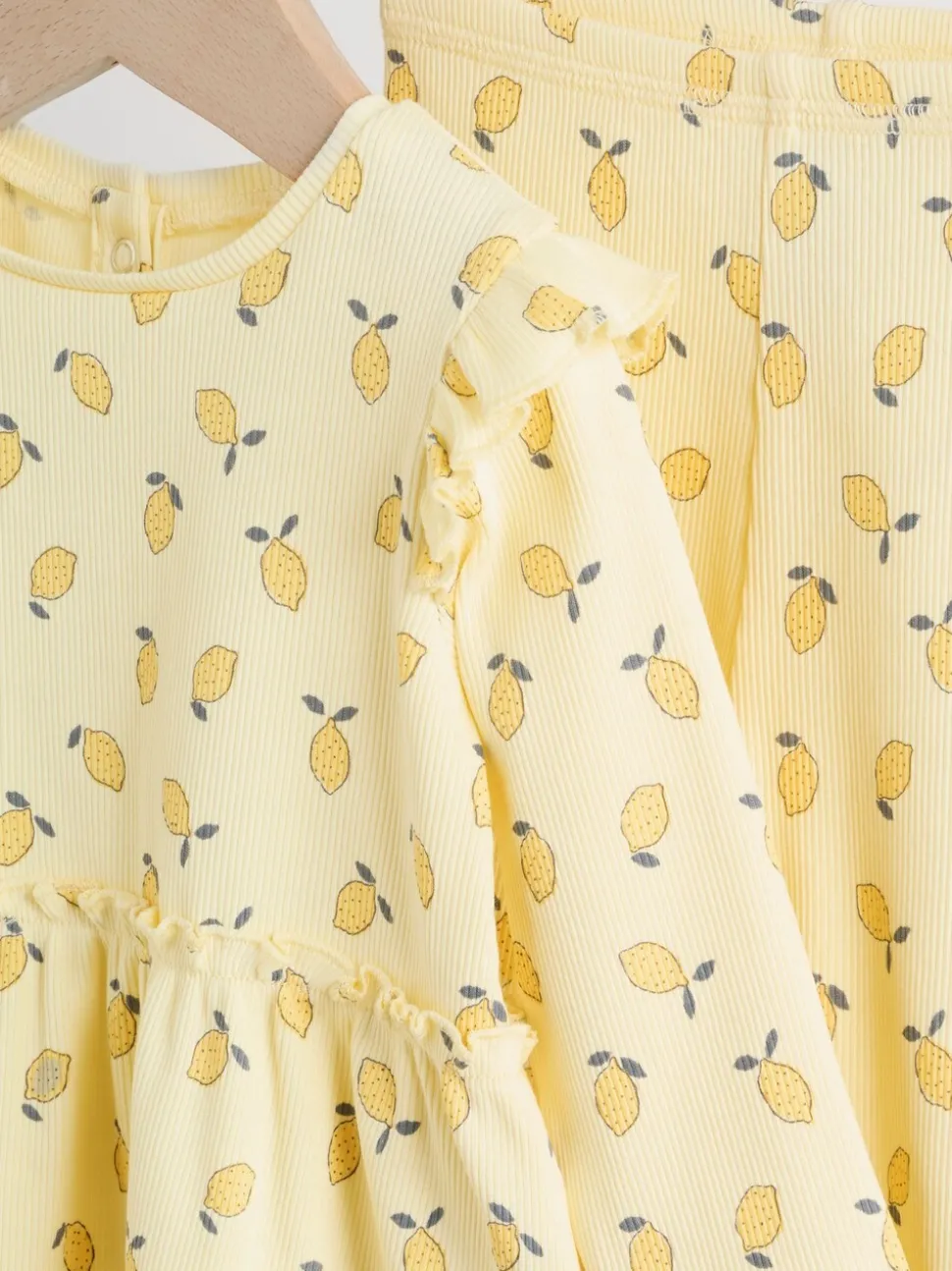 Yellow Lemon Baby Long Sleeve Frill Top And Leggings Set (0mths-2yrs)
